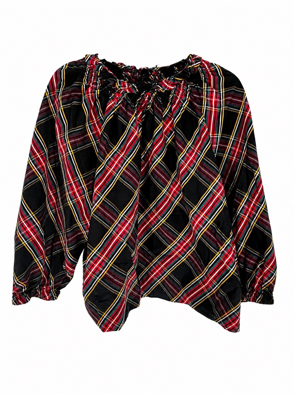 J. Crew Holiday Tartan Plaid Long Sleeve Blouse